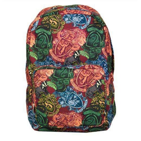 NWT Harry Potter House Crest Repeat Backpack - Picture 1 of 3